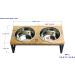 Brave Bark Wood & Metal Feeder - Premium Mango Wood Stand | 2 Stainless Steel Bowls | For Dogs, Cats & Pets | Ideal for Home or Office | Large - Buy Online on GoSupps.com