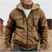 Hanxiulin Fluffy Warm Fleece Plush Jacket for Men | Quilted Hooded Sweatshirt | Autumn & Winter Coat - Brown XL - Buy Online on GoSupps.com