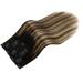 Moresoo Clip-In Extensions | Real Remy Hair Balayage 55 cm | Black to Dark Brown Clip-Ins 7pcs/120g #1B/4/14 - Buy Online on GoSupps.com