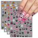 JMEOWIO 3D Embossed Halloween Nail Art Stickers Decals Self-Adhesive 5D Pink Pumpkin Nail Supplies Nail Art Design Decoration Accessories 4 Sheets