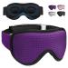 Sleep Mask for Men Women Blockout Eye mask Zero Eye Pressure& Adjustable Eye Covers with Velcro 3D Contoured Night Blindfold Breathable & Soft for Travel/Nap/Shift Work (Purple Blackout Eye mask)