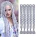 Tess 41 "Braids Extensions Kunsthaar crochet jumbo braids synthetic braiding hair 5pcs 165g/bundle 100cm extensions silver gray 104 cm (5 pieces) gray