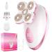 Electric Razors for Women - Painless Body Shavers for Sensitive Skin - 4 in 1 Cordless Lady Trimmer for Women's Leg Bikini and Face - Waterproof Wet/Dry Hair Remover Kit Rechargeable Pink