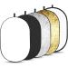 BDDFOTO 24"x35"/60x90cm Reflector Photography 5-in-1, Ellipse Light Reflector Multi-Disc with Bag Translucent, Silver, Gold, White and Black for Studio Photography Lighting and Outdoor Lighting 24x35 inch(60x90cm)