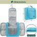 Pavilia Hanging Toiletry Bag for Women Men - Travel Organizer for Toiletries, Cosmetics, Makeup - Water Resistant with Mesh Pockets (Turquoise) - Buy Online on GoSupps.com