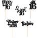 Ercadio 30 Pack Sweet 16 Cupcake Toppers Black Glitter Vintage 2008 Cupcake Picks Happy 16th Sixteen Happy Birthday Cupcake Toppers for 16th Birthday Party Cake Decoration Supplies A-vintage Black - Buy Online on GoSupps.com