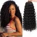 18inch Synthetic Deep Twist Crochet hair Bohemian Crochet Braids Natural Black Deep Wave Braiding hair Extensions (5Packs 1B) 1B 18 Inch (Pack of 5)
