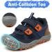 Pamray Kids Hiking Shoes - Anti Collision Non Slip Outdoor Sneakers (Dark-blue, Size 4 Big Kid) - Buy Online on GoSupps.com