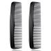 Hair Comb 2Pcs Plastic Pocket Combs Black Hair Combs Fine and Wide Tooth Dressing Comb Heat Resistant Anti Static Hairdressing Styling Combs for Grooming Hair Beard