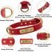 Senristar Personalized Red Leather Dog Collar with Engraved Name Tag - Durable & Stylish for Small Medium Large Dogs (L: 2.5 cm Width 36-46 cm Neck) - Buy Online on GoSupps.com