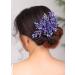 Deniferymakeup Bridal Hair Comb Sparkly Crystal Wedding Comb Colorful Crown Big Bridal Headpiece Wedding Hair Accessories for Brides (Blue) - Buy Online on GoSupps.com
