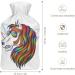 Buy Colorful Horse Hot Water Bottle with Plush Cover | Warm Up for Adults & Kids - 26.5x15.3cm | International Shipping - Buy Online on GoSupps.com