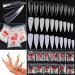 600 Long Stiletto Nail Tips - White Artificial Fingernails for DIY Nail Art & Nail Studios | Hot Tip Nails #1 #4 - Buy Online on GoSupps.com