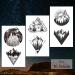 62 Sheets Mountain Temporary Tattoos Stickers - Waterproof Black Geometry Sun Star Moon Tree Triangle Sea Wave Designs - Semi Permanent for Adults and Kids - Buy Online on GoSupps.com