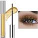 3 Colors Glitter Mascara Eyeshadow - Waterproof Glitter Mascara for Eyelashes Sparkling Diamonds Mascara Zero Clumps Long Lasting Anti-smudge (Gold)