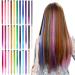32 PCS Colored Clip in Hair Extensions - BEAHOT 20 Inch Rainbow Long Straight Hairpieces Clip in Synthetic, Halloween Cosplay Dress Up Fashion Party Christmas New Year Gift for Women Kids Girls Colored-Long Straight
