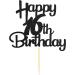 Sotpot Black Glitter 16 Cake Topper 16th Birthday Cake Decorations for Birthday Party Anniversary Party Supplies 16th Cake Topper - Buy Online on GoSupps.com