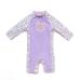 BONVERANO Baby Girls Swimsuit Toddler Bathing Suit Long-Sleeve Zipper One Piece Swimwear with UPF 50+ Sun Protection 12-18 Months Lavender