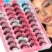 Uranian 20 Pairs False Eyelashes Natural Look Cat-Eye Long False Eyelash 4 Styles Faux Mink Eyelashes 6D Russian Strip Lashes Messy Volume Dramatic Wispy Fake Eyelashes for Women and Girls 1#Color20-1/20pairs/15-19mm
