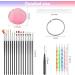 Pinkiou Nail Art Set: 15 Acrylic Brushes, 5 Dotting Pens, 50 Tips Sticks, Resin Palette - Pink | Nail Art Decoration Kit - Buy Online on GoSupps.com
