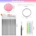 Pinkiou Nail Art Set: 15 Acrylic Brushes, 5 Dotting Pens, 50 Tips Sticks Display, Resin Palette - Pink | Nail Art Decoration Kit - Buy Online on GoSupps.com