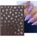 Independence Day Nail Art Sticker Set - Black White Gold Sliver Laser Star Design - 6 Sheets for Acrylic Nails - Nail Decoration for Women & Girls - Buy Online on GoSupps.com