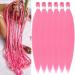 YDDM PRE Stretched Braiding Hair Extensions 32 inch 6packs Extensions Kunsthaar Braids Pink Hair extension Art hair for braid extension for braids jumbo braids hair (32 inches pink#) 81cm-32 inch (6 Pack) pink#