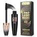 4D Silk Fiber Lash Mascara Waterproof Mascara for Longer Curler and Voluminous Eyelashes - Natural Formula Smudge-proof Mascara Lasting All Day for Slender Dense Lashes Black