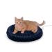 K&H PET PRODUCTS Heated Thermo-Kitty Fashion Splash Cat Bed with Orthopedic Foam Base and Over-Stuffed Bolsters, Machine Washable, Multiple Sizes, Multiple Colors Small 18 Inches Round Blue