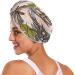 Tropical Leaves Dry Hair Cap & Quick Drying Towel Set - 2 Piece Super Absorbent Soft & Comfortable with Button Headband for All Hair Types | International Shipping Available - Buy Online on GoSupps.com