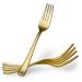 Plasticpro Disposable Heavy Duty Gold Plastic Forks, Fancy Plastic Silverware Looks Like Real Gold Cutlery - Utensils Great for Catering Events, Restaurants, Parties and Weddings Pack of 40 40 Forks