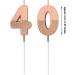 BBTO 40th Birthday Candles Glitter Cake Topper - Rose Gold Numeral Candles for Party Decoration and Anniversary Celebration - Buy Online on GoSupps.com
