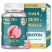 Ficpoud Hair Skin and Nails Biotin Gummies, Supports Healthy Hair, Skin & Nails, Vegan Vitamins for Women & Men, Supports Hair Growth and Stronger Nails, Healthy Skin, 30 Day Supply