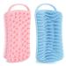 Silicone Body Scrubber Loofah  2 in 1 Shower Scrubber for Body  Soft Silicone Loofah for Sensitive Women Men All Kinds of Skin  Scalp Massager Shampoo Brush  Exfoliating Bath Brush (2PC  Blue&Pink) Blue Pink