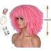 Xiaoji Afro-Style Curly Synthetic Wig for Black Women | 24-Inch Pink Heat-Resistant - 150% Density - Buy Online on GoSupps.com