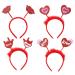 UNVOJL 4 Pieces Valentines Day Red Headband Glitter Love Hair Band Red Love Heart Headband Lip Bopper Headband Hair Hoop for Women Wedding Birthday Gift