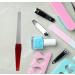 Sword Nail File Set - 6 Stainless Steel Files with Non-Slip Handle, Double Sided Sapphire Grit for Natural Nails - Brown - Buy Online on GoSupps.com