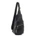 Emperia Faux Leather Small Sling Backpack Multipurpose Chest Bag Hiking Travel Daypack Rushsack Outdoor Black