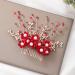 Beavorty Flower Hair Combs Wedding Side Comb Bridal Side Combs Wedding Hair Clip Pearl Comb Clip Crystal Headpiece Handmade Comb Crystal Hair Comb Floral Bridal Clip Manual Headgear Bride - Buy Online on GoSupps.com