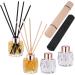 4-Piece Glass Diffuser Bottles Set | Diamond Design with 100 Rattan Sticks | Essential Oil Container for Room Fragrance - Buy Online on GoSupps.com