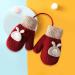 Kids Cute Fox Knitting Full Finger Gloves - Winter Thermal Lining, 1-3 Yrs - Cartoon/Red - Buy Online on GoSupps.com