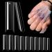 C Curve Nail Tips - 250pcs Square Nail Tips Extra Long Straight Nail Tips XXL Clear Acrylic Nail Tips Half Cover Fake False Nail Tips with Case,10 Sizes Extra Long Square Nail Tips