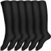 ACWOO Compression Socks 6 Pack - Non-Slip Breathable Long Tube Flight Socks for Women & Men - Support for Sports, Running, Pregnancy - S-M Black - Buy Online on GoSupps.com