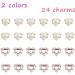 YOSOMK 24PCS Heart Nail Charms | White Pink 3D Pearls & Gems for Acrylic Nail Art Design - Buy Online on GoSupps.com