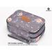 Small Gray Makeup Bag with Brush Organizer - Waterproof Cosmetic Bag for Purse Travel - Women's Toiletry Bag with Detachable Handle - Buy Online on GoSupps.com