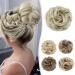 Silk-Co hair part with rubber band dutt with hair wavy soft dutt hair part with rubber band 55 g lured hair thickening hair extensions messy bun updos blonde ombre bleach blond locked 55 g blond ombre bleach blonde