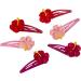 Hair Clip Set for Girls - 6 Orchid Flower Hairpins in Pink & Red with Storage Box - Perfect Gift! - Buy Online on GoSupps.com