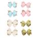 8 Pieces Glitter Hair Bows Clips Baby Girls Hair Bows Clips Soft Ribbon Small Straight Barrette Handmade Hair Accessories for Birthday Wedding Bridal Day Anniversary Holiday Party Gift