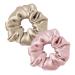 Lilysilk 100% silk hair rings women ponytail bracker hair band made of silk silk hair tie packaging multi -way (taupe + pink 2) 2 pieces (1 Pack) taupe + pink