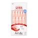 KISS Salon Acrylic French Nail Manicure Set, Petite Length, Square,  Crush Hour, Nail Kit Includes Pink Gel Nail Glue (Net Wt. 2 g / 0.07oz.), Mini File, Manicure Stick, and 28 Fake Nails